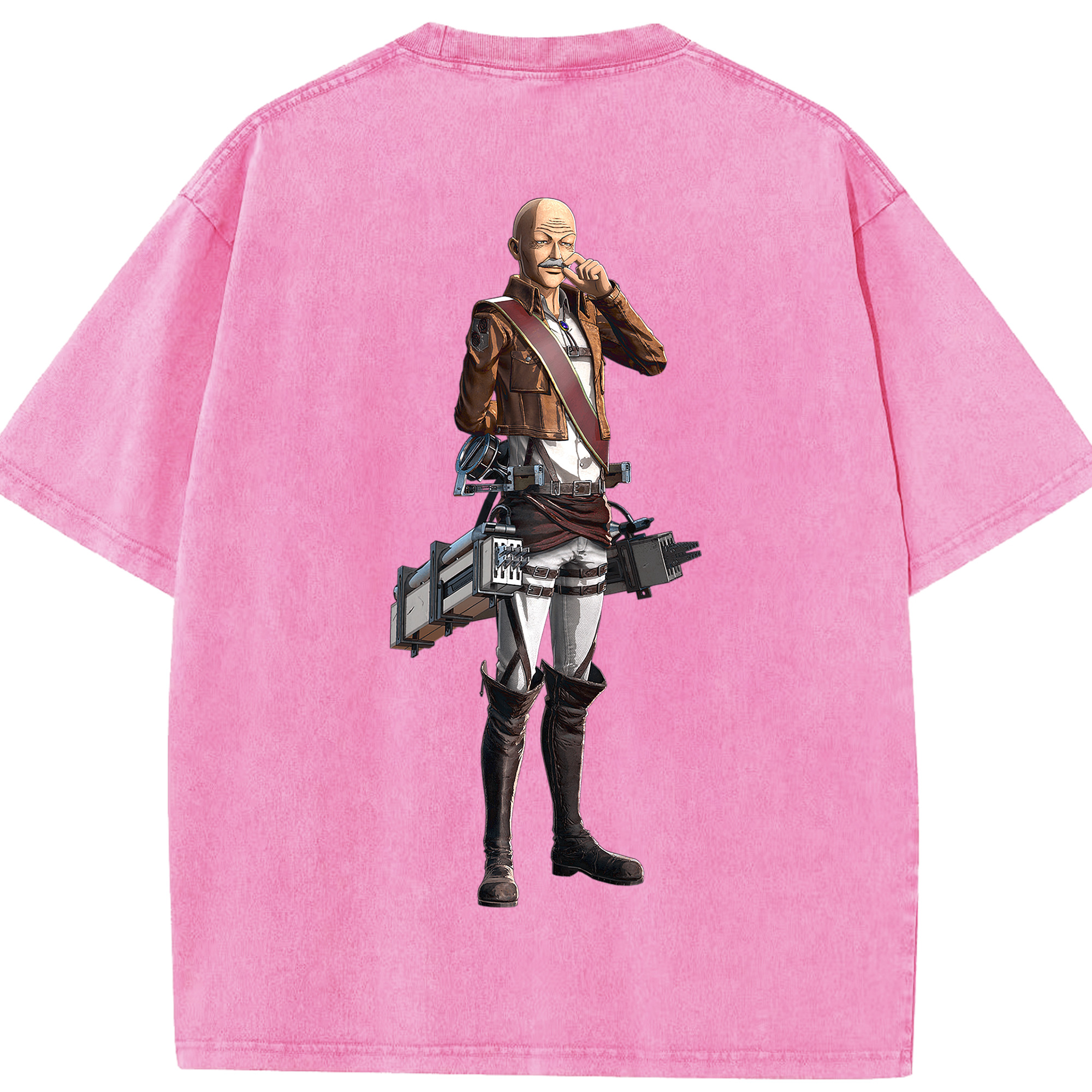 （画像用） 進撃の巨人 ドット·ピクシス Attack on Titan Dot Pixis 綿100% ヴィンテージ風 半袖Tシャツ（背面プリント）